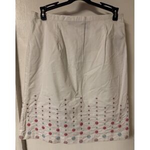 Women's Will Smith 100% Cotton Size Zip White Emroidered Skirt NWT $29.99 Size 6